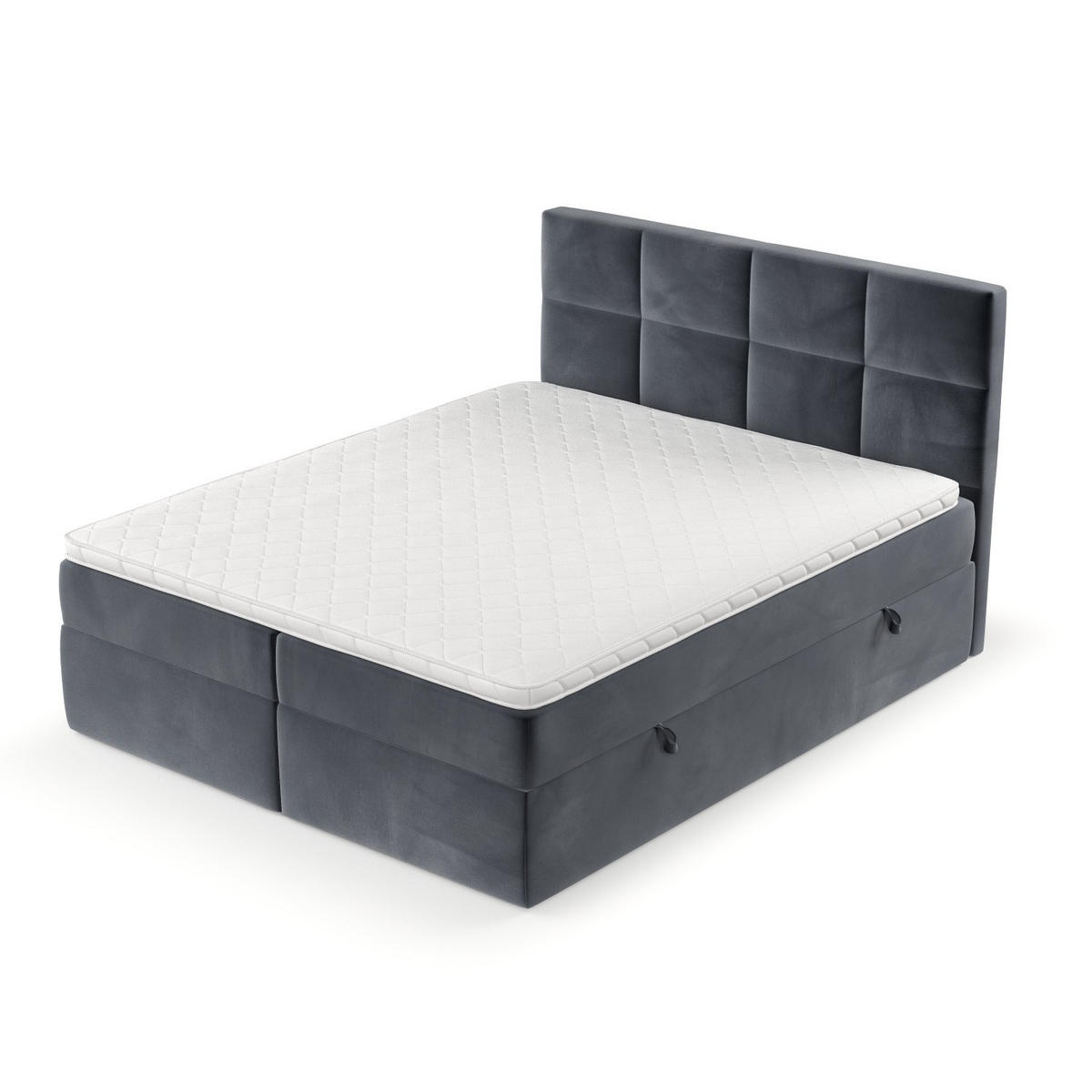 BOXBETT Oris 140/200 cm Dunkelgrau im Kronos Stoff - Dunkelgrau/Schwarz, Holz/Holzwerkstoff (140/200cm) - AltaBeds
