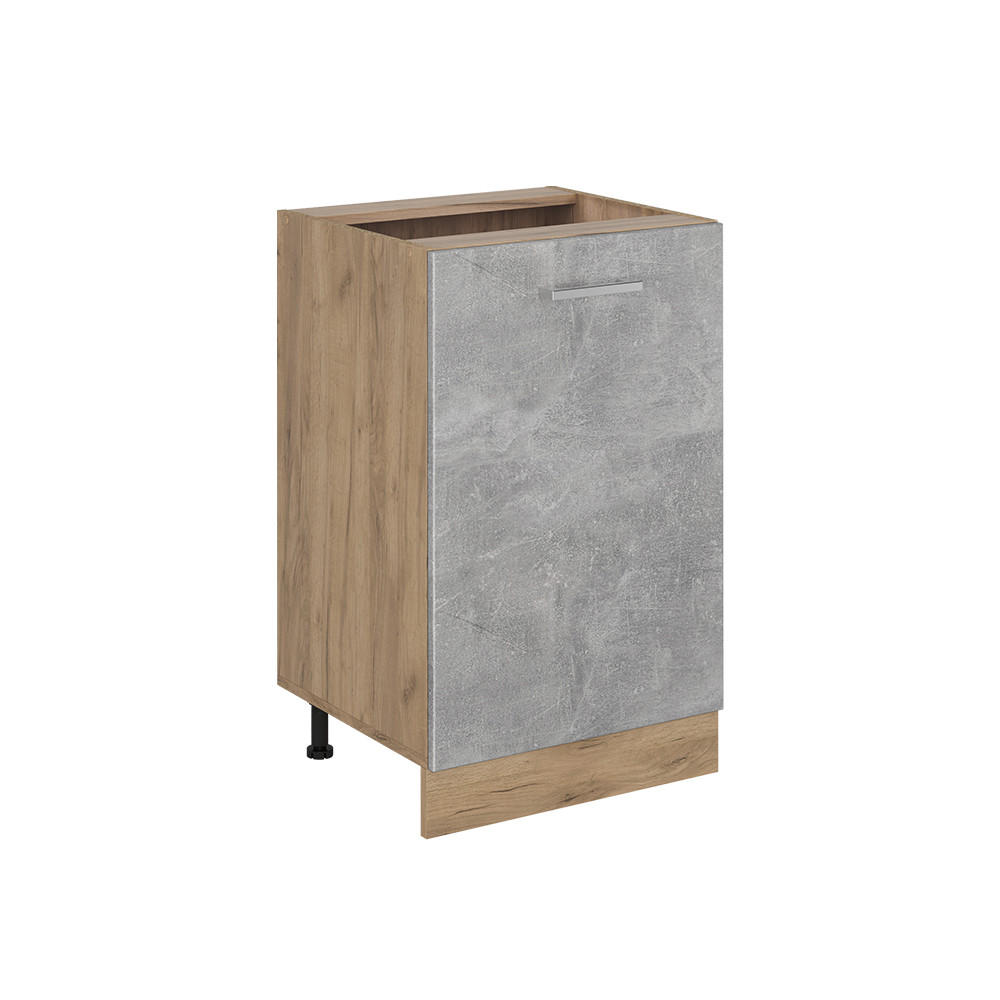 SPODNÍ SKŘÍŇKA KUCHYŇSKÉ LINKY R-Line, Beton/Zlatý mocný dub, 50 cm bez pracovní desky - šedá/medově dubová, kompozitní dřevo (50/81.6/46cm) - Vicco