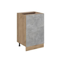 SPODNÍ SKŘÍŇKA KUCHYŇSKÉ LINKY R-Line, Beton/Zlatý mocný dub, 50 cm bez pracovní desky - šedá/medově dubová, kompozitní dřevo (50/81.6/46cm) - Vicco