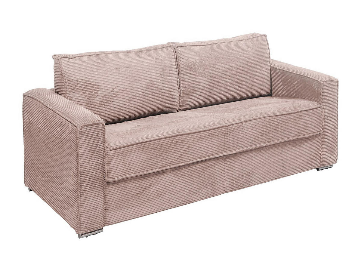 SCHLAFSOFA - 4 Personen - samt - rosa Loreto - Pink, Textil (215/90/223cm) - Vente-Unique