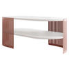 COUCHSITCH Fikoli Oval Ember II - Messingfarben/Weiß, Holzwerkstoff/Metall (100/50/40cm) - MIRJAN24