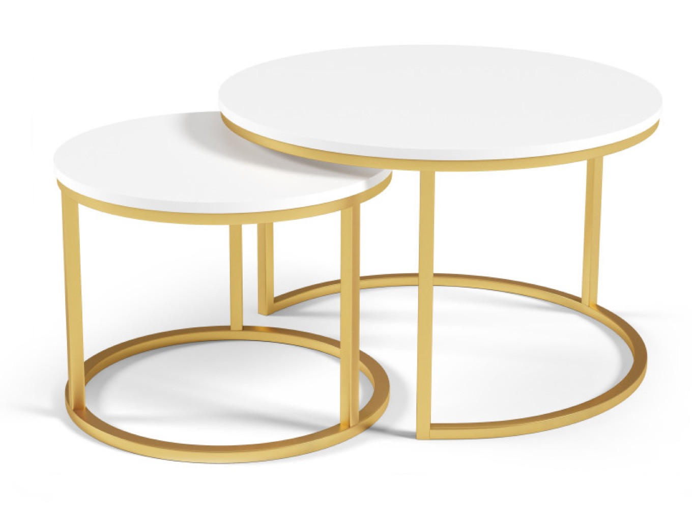 TISCH Weiß Goldfarben 2in1 Rund - Weiß, Holzwerkstoff (1/1/48.42cm) - Sepro Meble