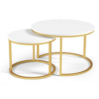 TISCH Weiß Goldfarben 2in1 Rund - Weiß, Holzwerkstoff (1/1/48.42cm) - Sepro Meble