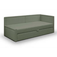 JUGENDBETT Caprili Salbeigrün ausziehbar für 2 Personen - Schwarz/Hellgrün, Holz/Textil (82/189cm) - Selsey
