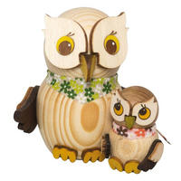 DEKOFIGUR Holzfigur Minieule mit Kind 7cm - Multicolor, Holz (5/7/5cm)