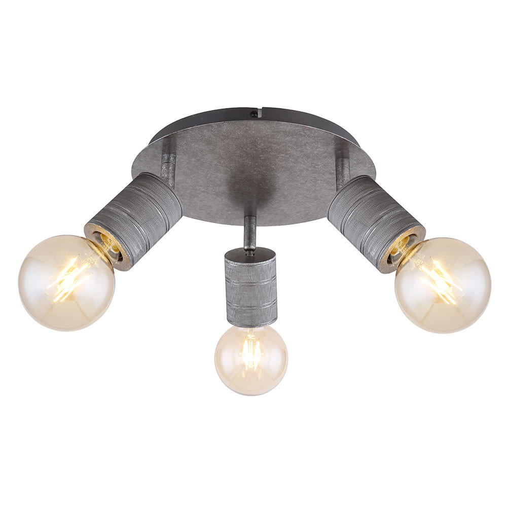 DECKENLEUCHTE Freddy Metall Silber 3 Flammig - Silberfarben, Metall (28/28/16cm) - Globo Lighting