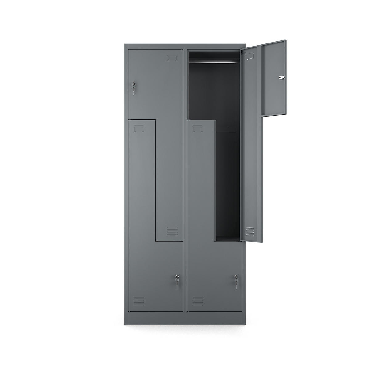 MEHRZWECKSCHRANK 4-türig mit 4 Fächer Anthrazit 80x185x45cm - Anthrazit, Metall (80/185/45cm) - Muralo
