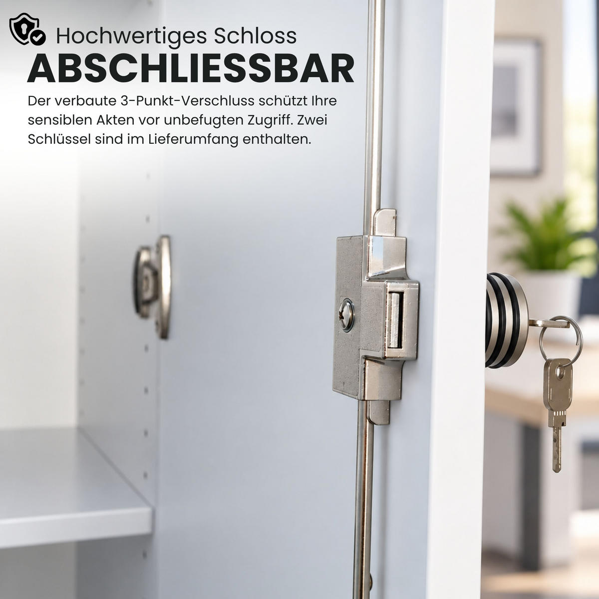 AKTENSCHRANK breit - 5 Ordnerhöhen 42/100/200,4 cm in Nussbaumfarben/Silberfarben - Silberfarben/Nussbaumfarben, Holzwerkstoff (100/200.4/42cm) - bümö