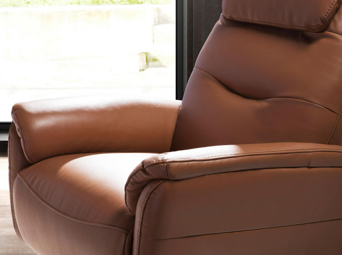 FERNSEHSESSEL Drehsessel aus braunem Leder 78/96/105 cm - Schwarz/Braun, Leder (78/105/96cm) - ANGEL CERDA