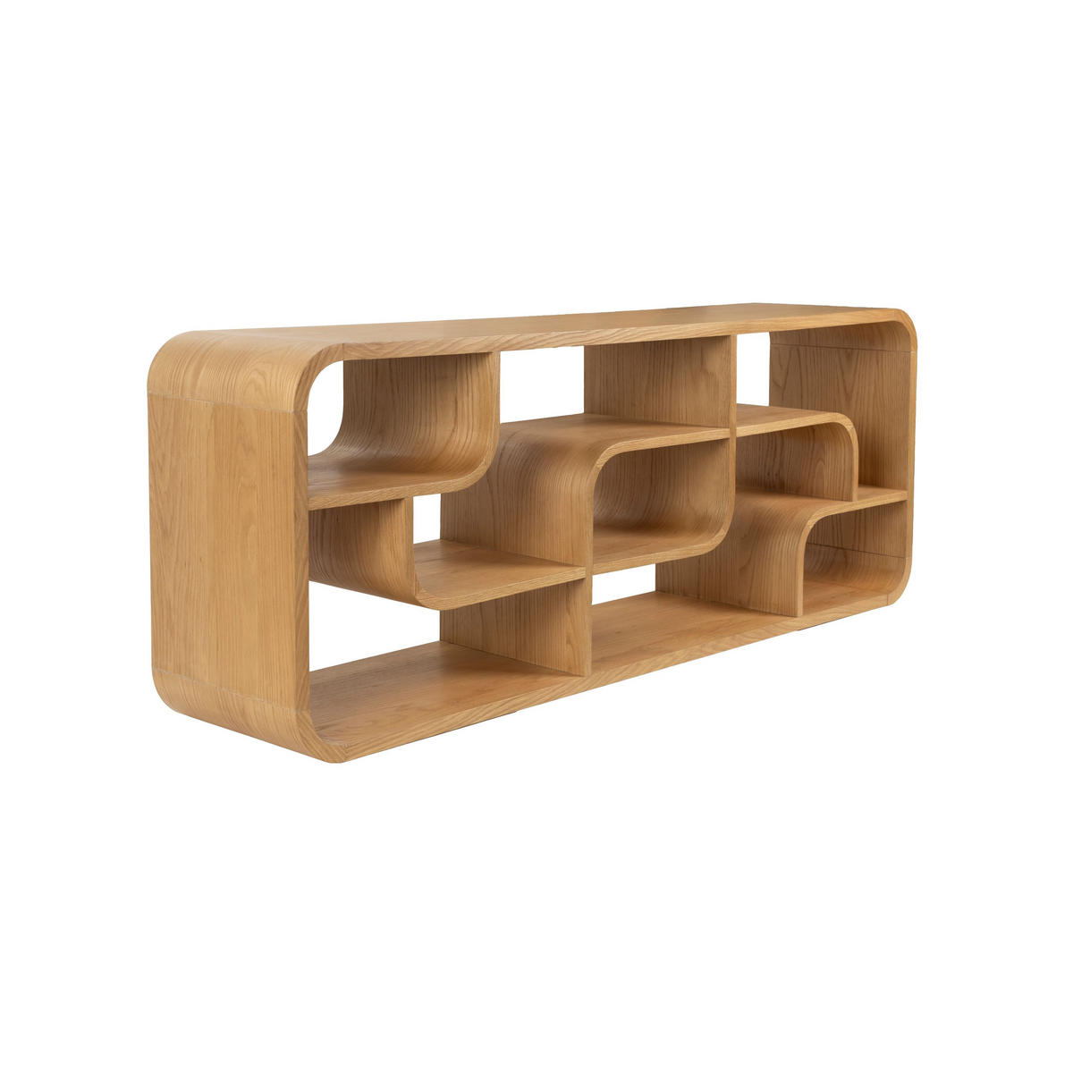 STANDREGAL Seven Niedrig Holz Natur - Naturfarben, Holz (60/160/35cm) - Zuiver