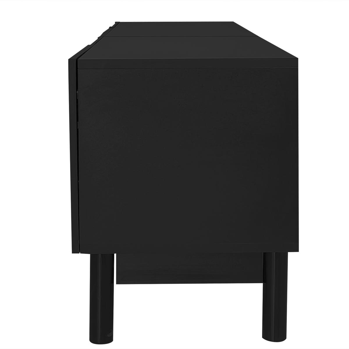 TV-LOWBOARD Wellen Türen Stauraum - Schwarz, Holz (169/45.5/35cm) - Fortuna Lai