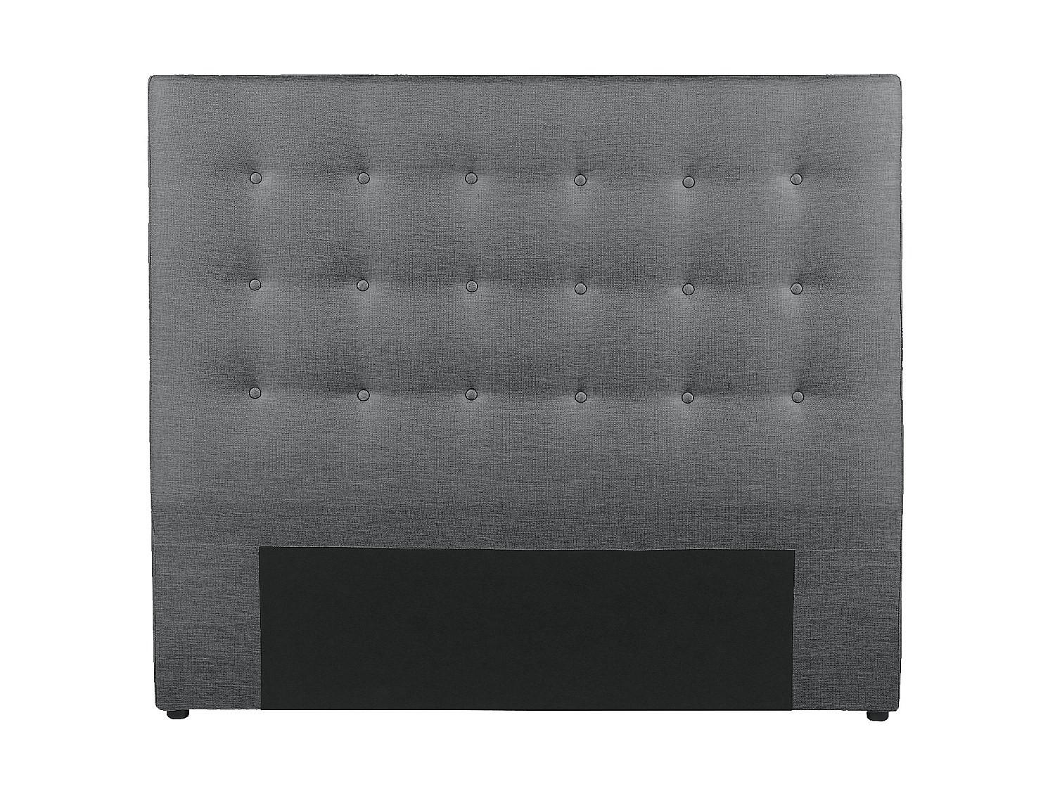 POLSTER-BETTKOPFTEIL - 140 cm - Stoff - Grau - FRANCESCO - Grau, Textil (144/125/9.5cm) - Vente-Unique