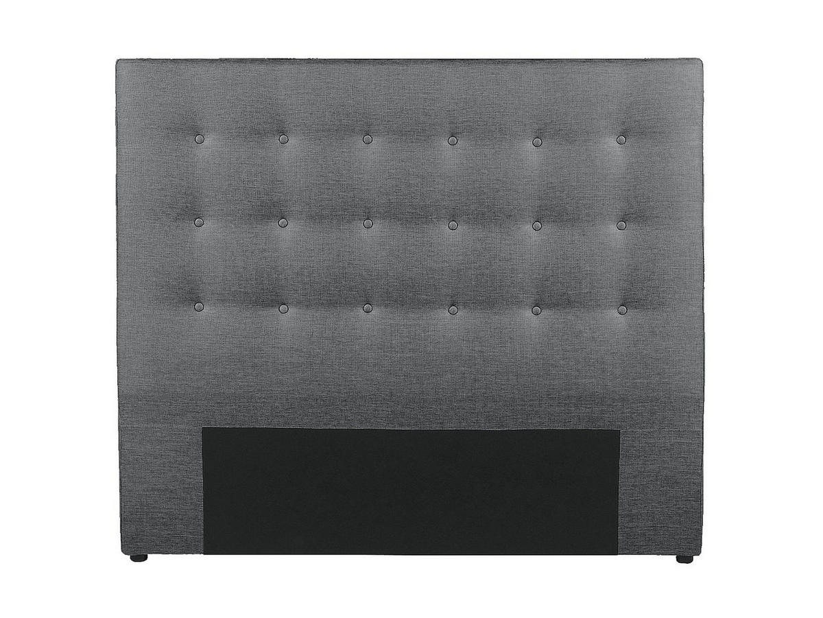 POLSTER-BETTKOPFTEIL - 140 cm - Stoff - Grau - FRANCESCO - Grau, Textil (144/125/9.5cm) - Vente-Unique