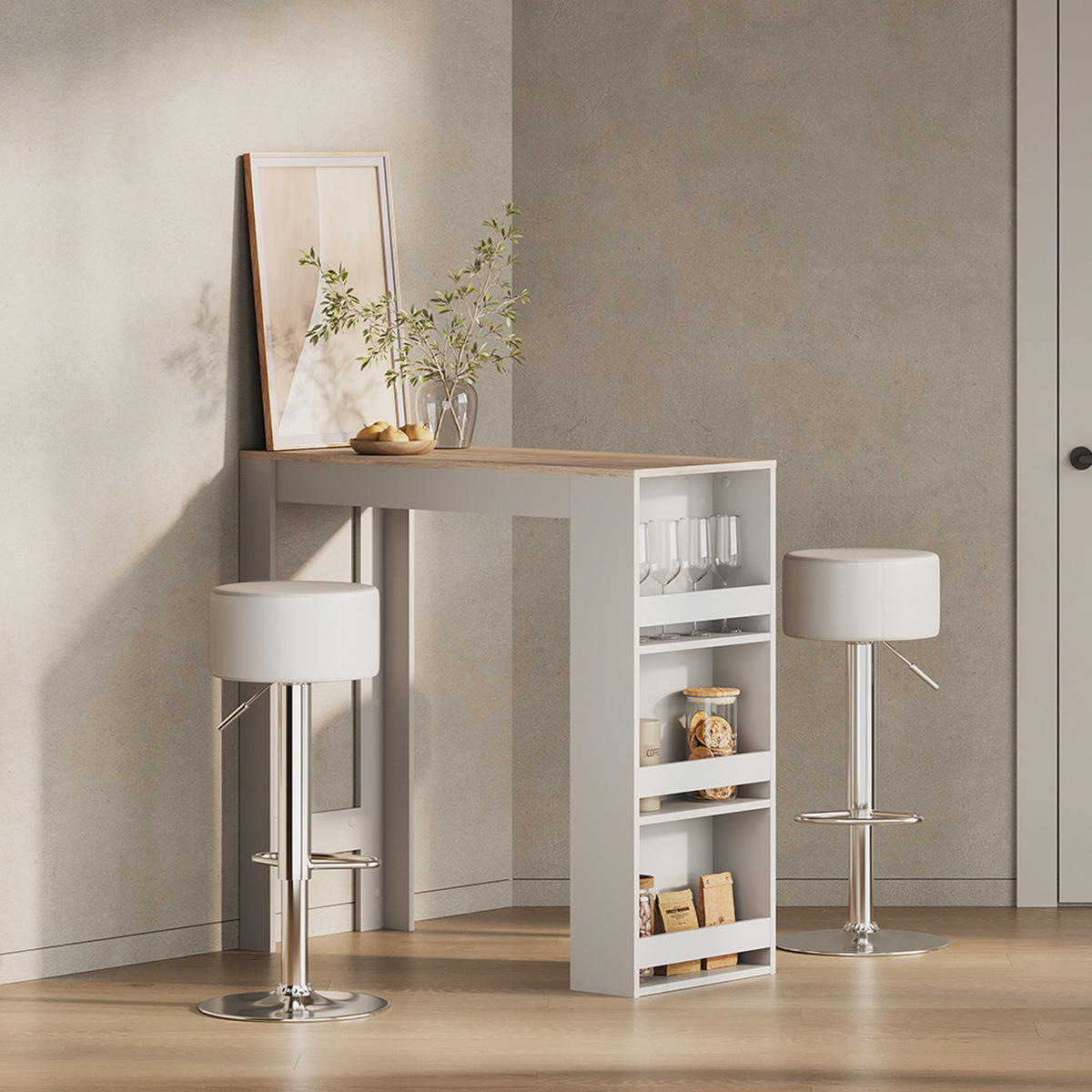 BARTISCH Regusa Weiß/Sonoma 45 x 110 cm - Weiß/Sonoma Eiche, Holzwerkstoff (110/45/106cm) - Livinity®