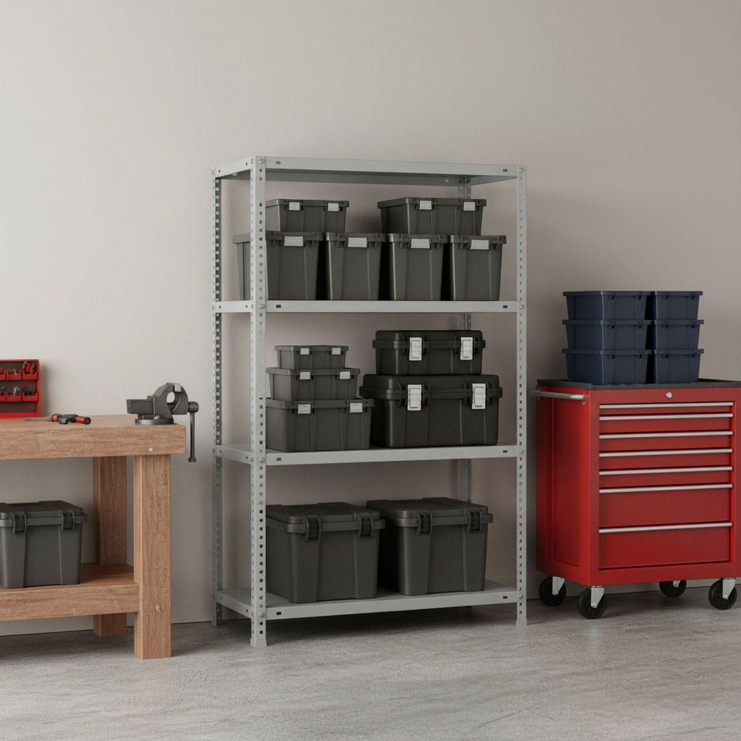 SCHRAUBREGAL PANDA MID | HxBxT 150x90x30cm | 4 Fachböden | Fachlast 75kg | Grau - Grau, Metall (90/150/30cm) - PROREGAL