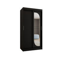 SCHWEBETÜRENSCHRANK 200/100/62 2-türig - Silberfarben/Schwarz, Holz (100/200/62cm) - MÖBEL KRYSPOL