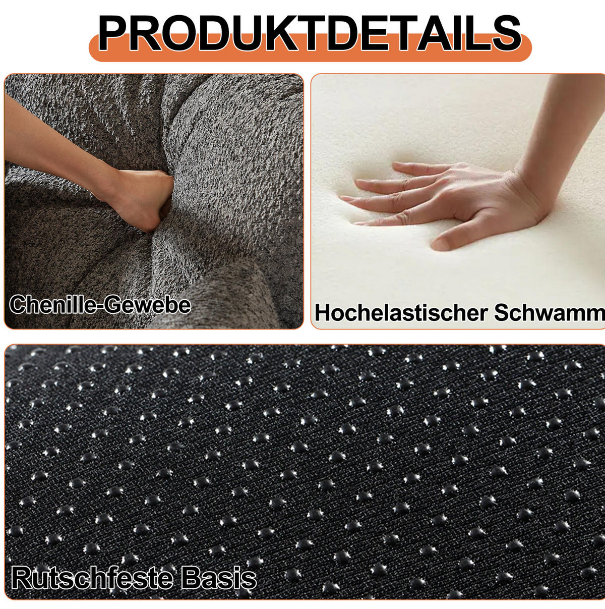 SCHLAFSOFA aus Chenille Grau 2-in-1 mit Armlehnen-Ablagefach und flexibler Modulnutzung - Grau, Textil (91.4/69.8/274cm) - Modfu