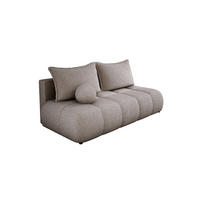SOFA COCO MINI SCHLAFSOFA mit Bettfunktion, Anthology Stoffbezug, 2-Sitzer, freistehend, Größe: 205x105x97 cm, Sand - Sandfarben, Holz/Textil (205/97/105cm) - DomoHome