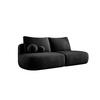 SCHLAFSOFA Moderne BABU mit Schlaffunktion – 3-Sitzer Sofa mit Bettkasten, DL-Automat, 2 Rückenkissen, 2 Zierkissen, 240x90x90 cm, Schwarz - Schwarz, Holz/Textil (240/90/90cm) - DomoHome