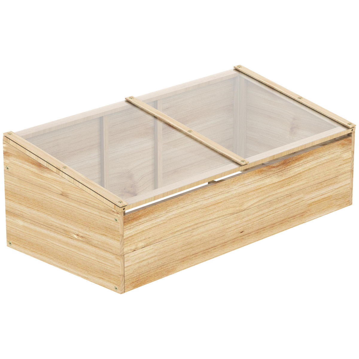 GEWÄCHSHAUS, Natur, Tanne, PC-Platte - Naturfarben, Holzwerkstoff (50/35/100cm) - Outsunny