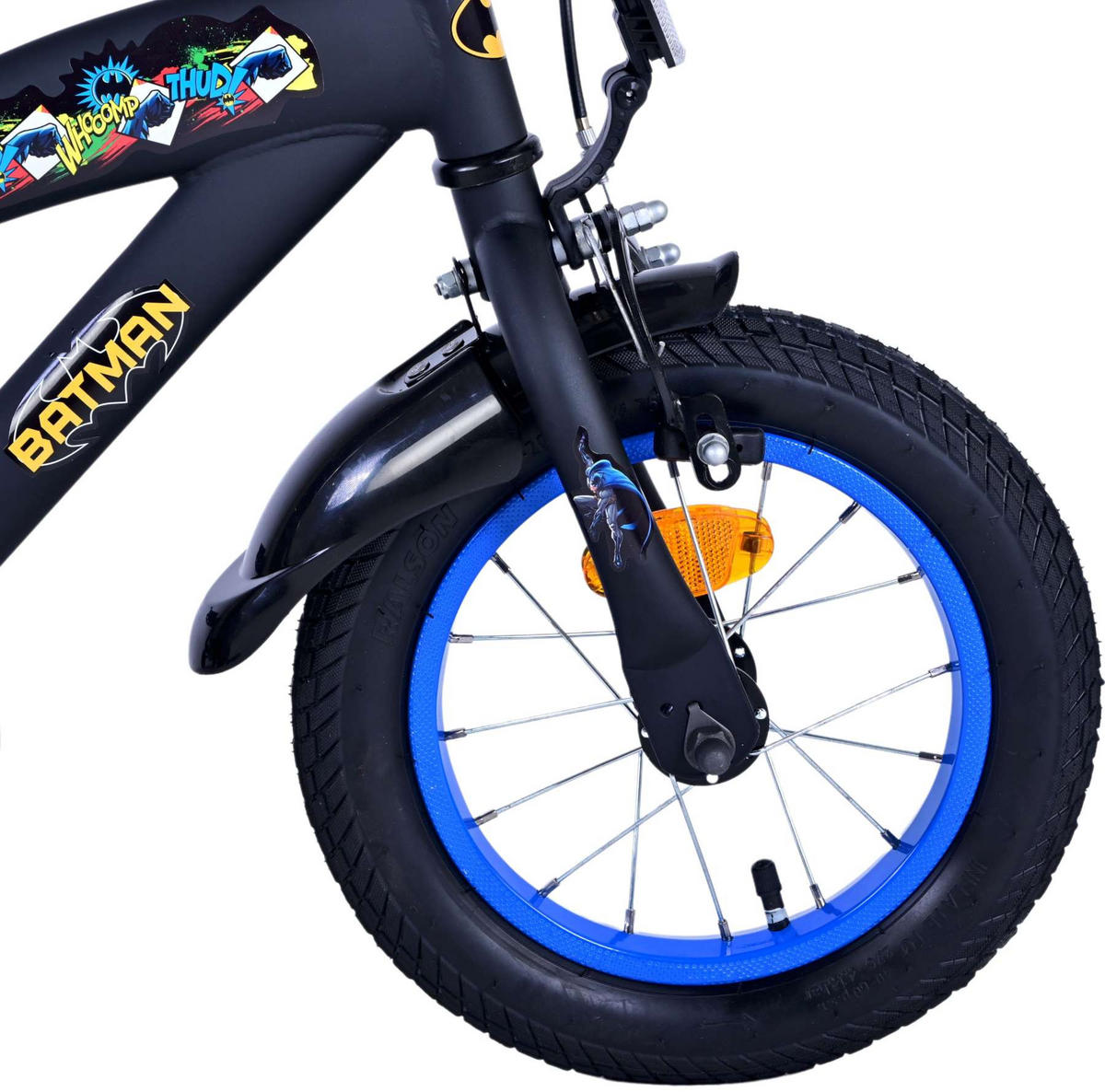 KINDERFAHRRAD DC Batman - Jungen - 12 Zoll - Rücktritt + Handbremse- Schwarz - Schwarz, Metall (42cm) - TPFSports