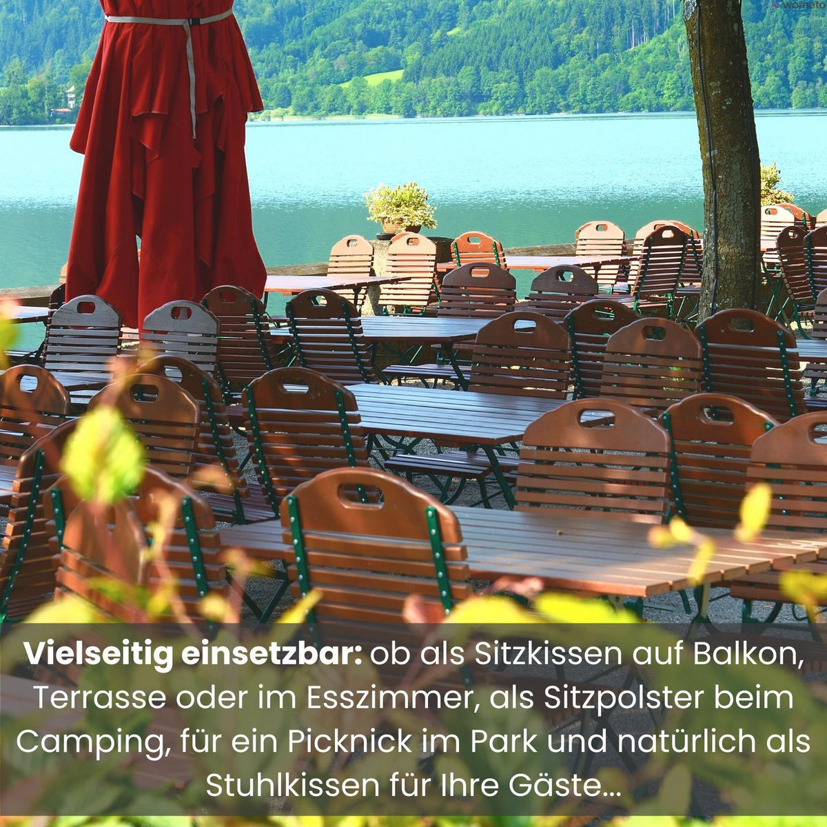 SITZKISSEN 2er Set 16-Punkt beere 40/40 cm mit Steppung und Halte-Bändern - Lila, Textil (40/40/4cm) - wometo