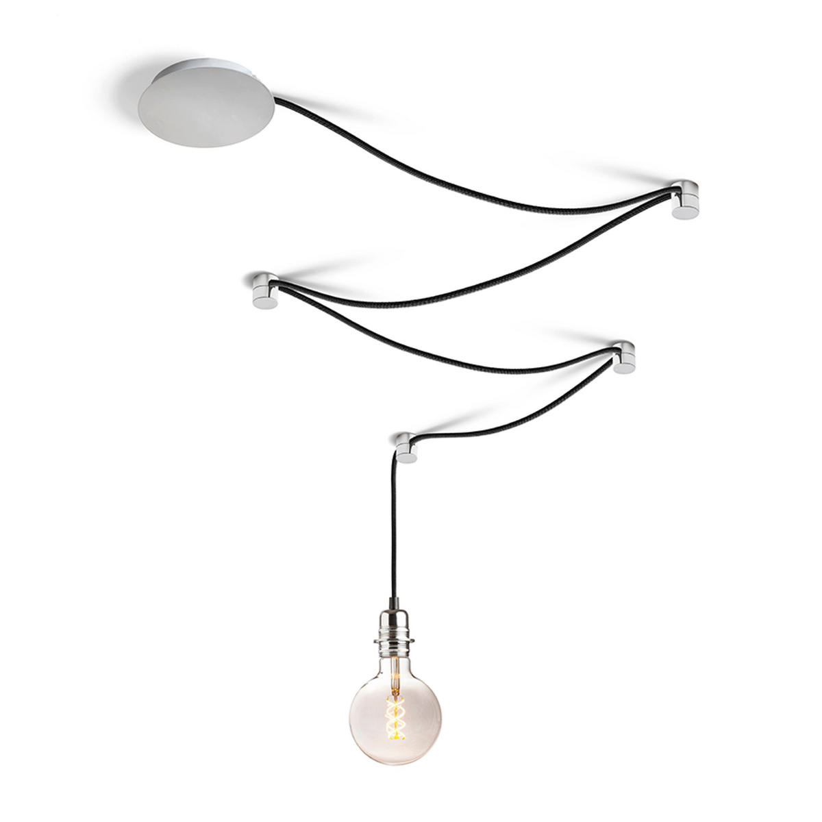 PENDELLEUCHTE SPIDER I Schwarz 15 W - Schwarz, Metall (30/30/120cm) - Rendl