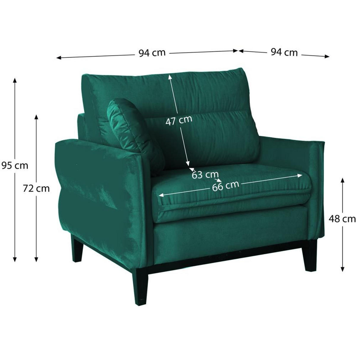 RELAXSESSEL Belweder Velours dunkelgrün - Wengefarben/Dunkelgrün, Holz/Textil (94/95/94cm) - Beautysofa