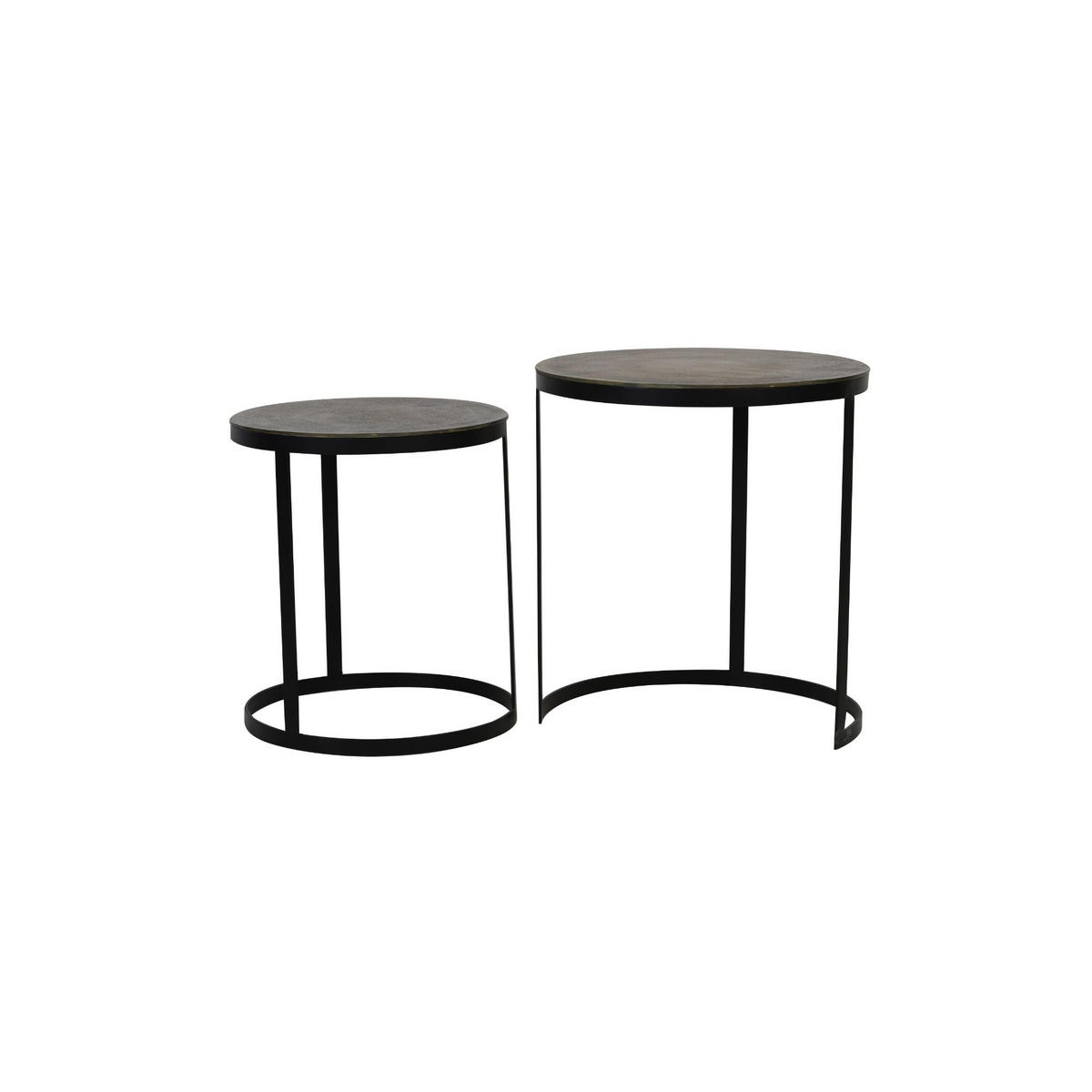 BEISTELLTISCH Trelo Bronze Ø49/52cm 2er-Set - Bronzefarben, Metall (49/49/52cm) - Light & Living