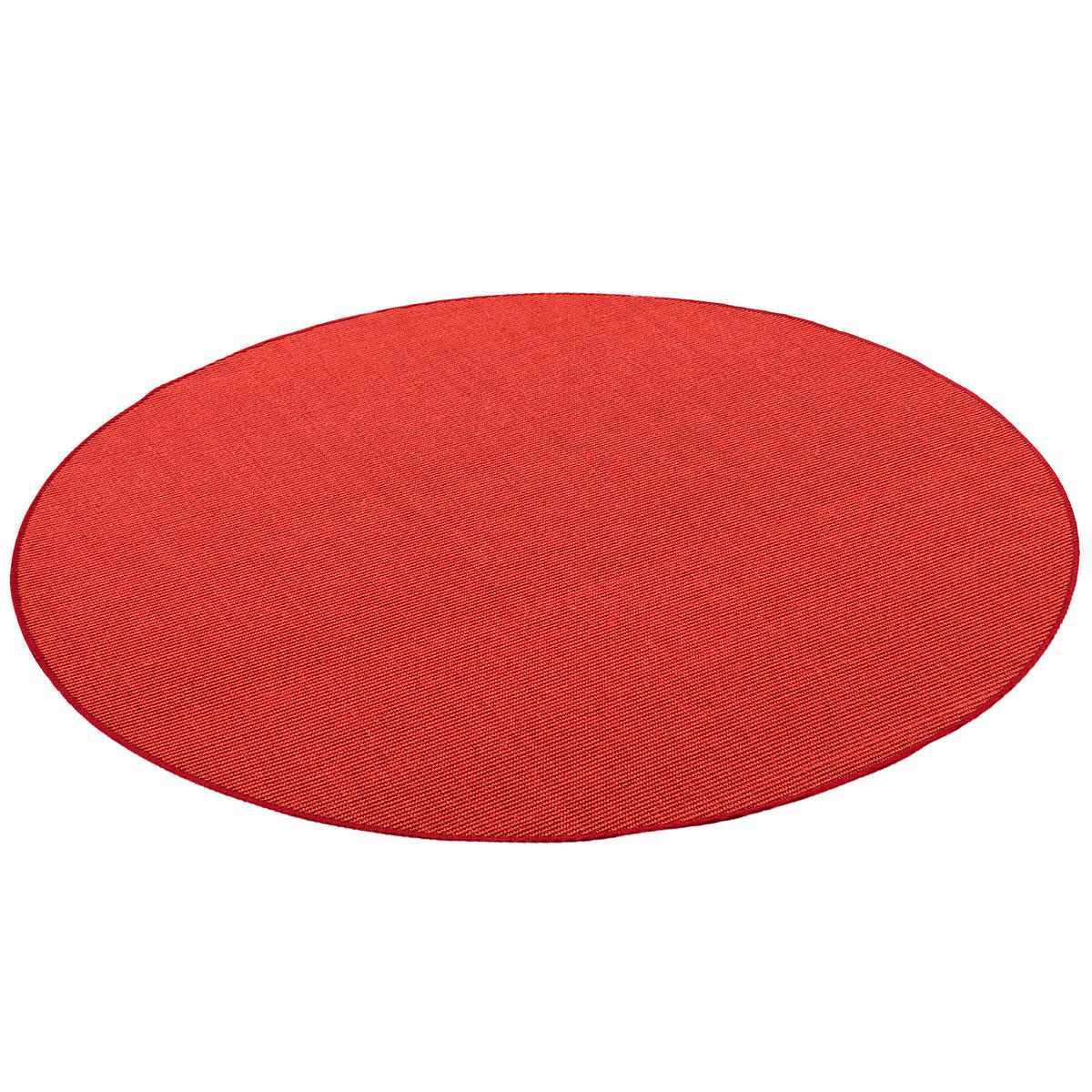 SISAL NATUR TEPPICH RUND - Rot, Textil (160/160cm) - Snapstyle