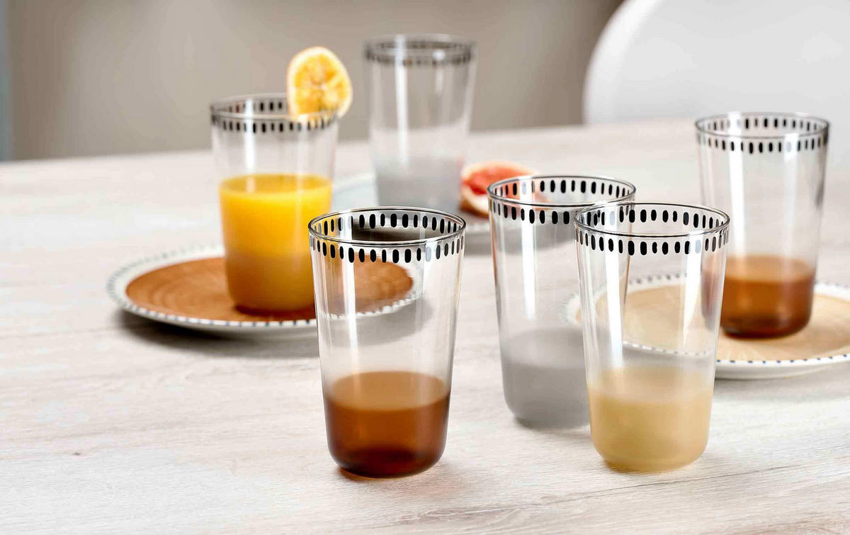 TRINKGLÄSER Natura Braun 400 ml 6er Set - Braun, Glas (0.4L) - Ritzenhoff Breker