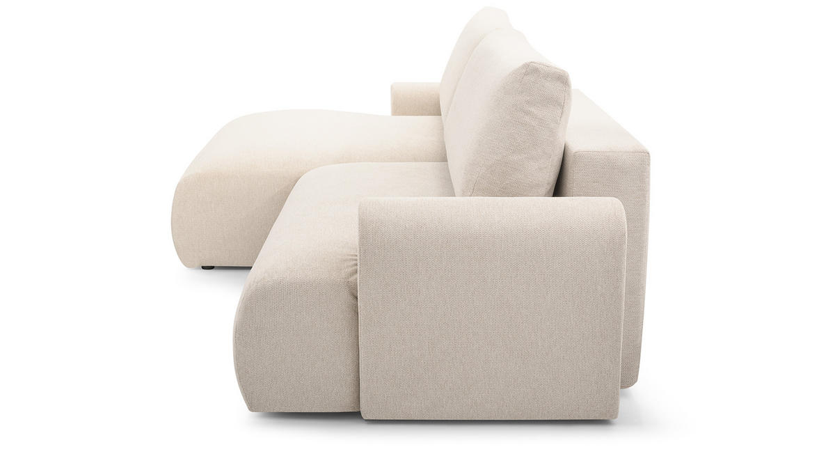 ECKSOFA mit Schlaffunktion Brauel, Creme - Creme, Textil (150/260cm) - Meblito