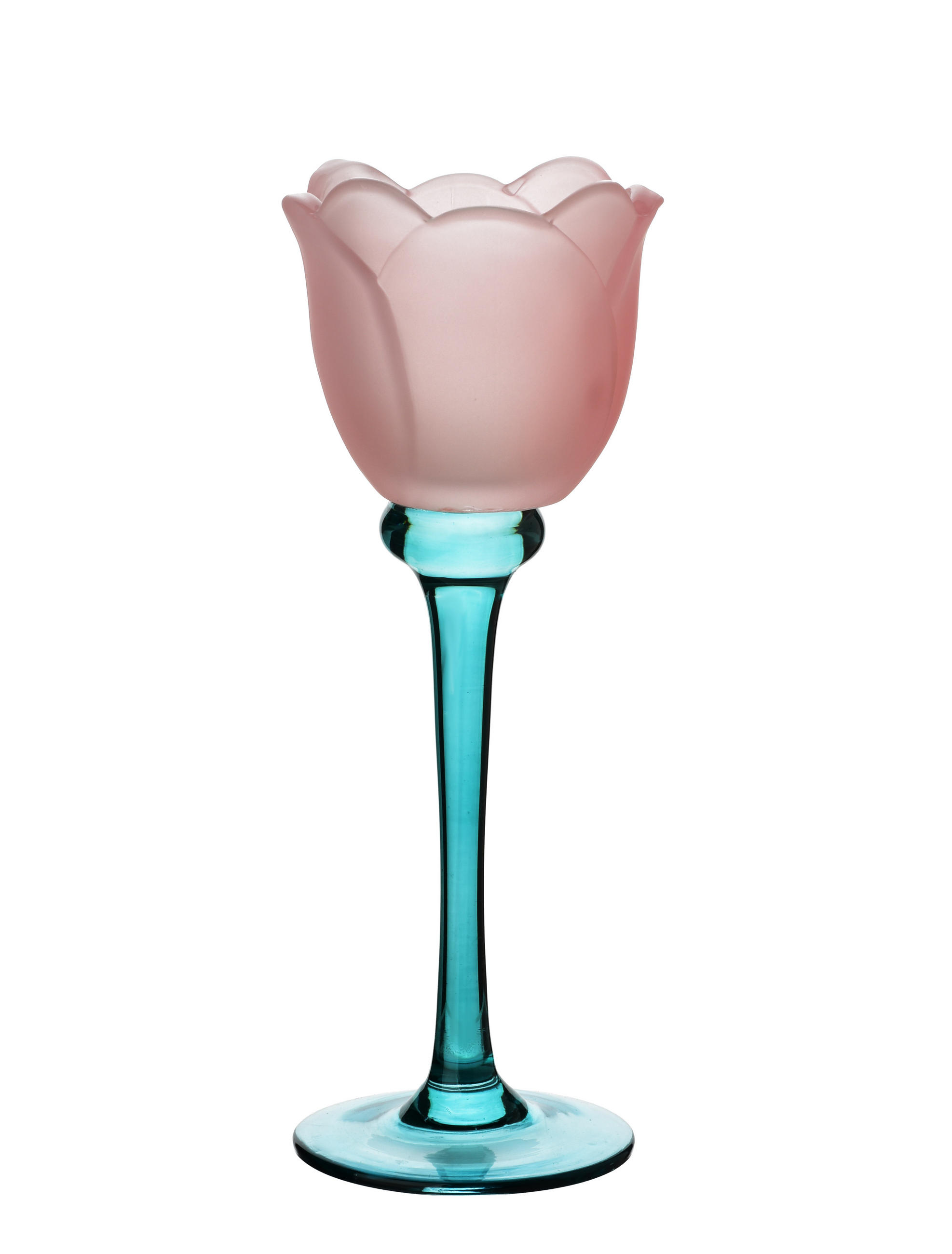 KERZENHALTER Julietta blau 8/8/22 cm Glas - Blau, Glas (8/22/8cm) - Mondex