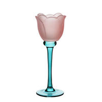 KERZENHALTER Julietta blau 8/8/22 cm Glas - Blau, Glas (8/22/8cm) - Mondex