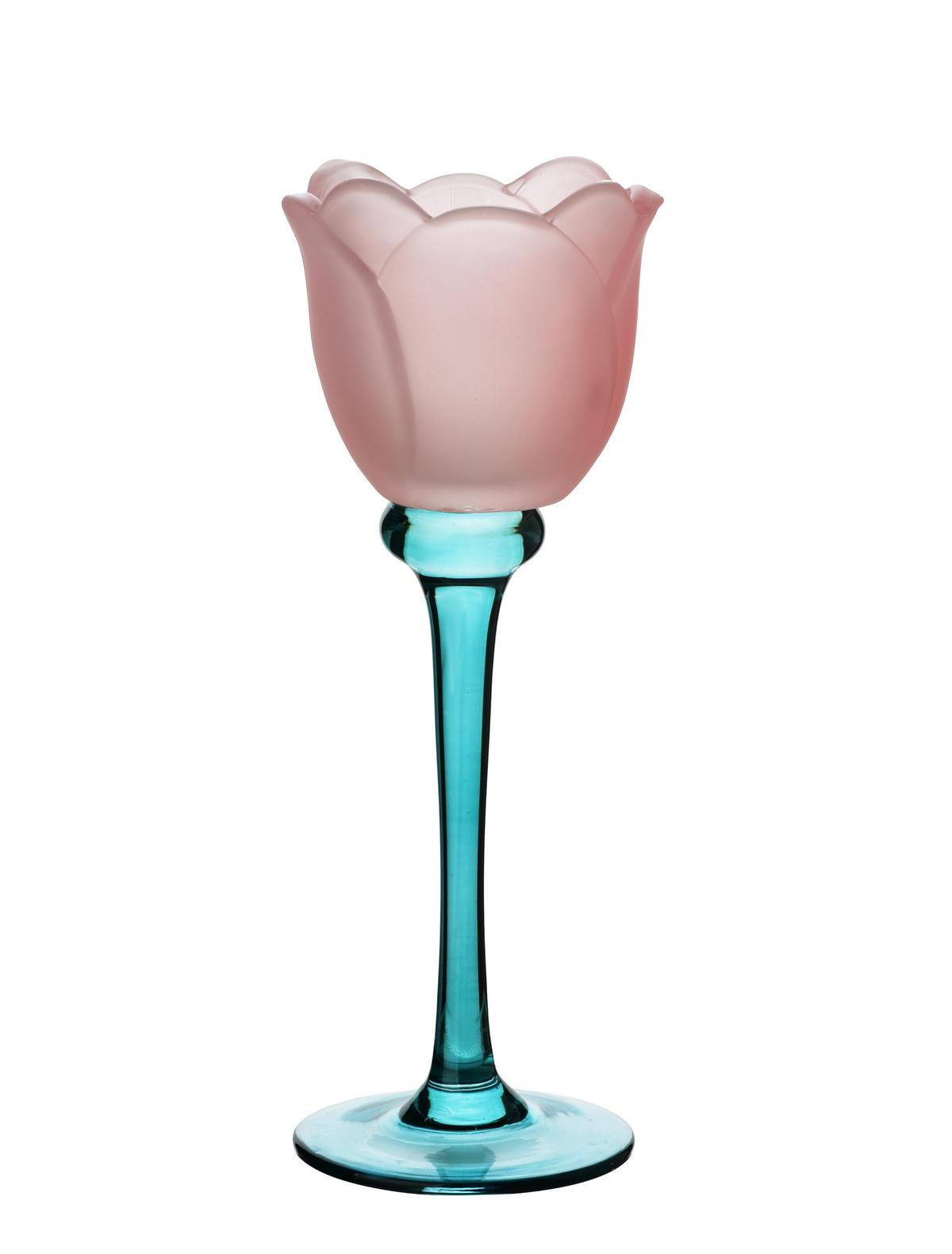 KERZENHALTER Julietta blau 8/8/22 cm Glas - Blau, Glas (8/22/8cm) - Mondex