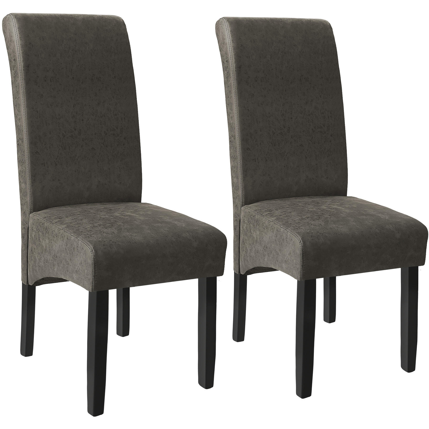 ESSZIMMERSTUHL 2er Set 44 x 63 x 106 cm grau marmoriert - Grau, Textil (44/106/45cm) - tectake