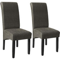 ESSZIMMERSTUHL 2er Set 44 x 63 x 106 cm grau marmoriert - Grau, Textil (44/106/45cm) - tectake