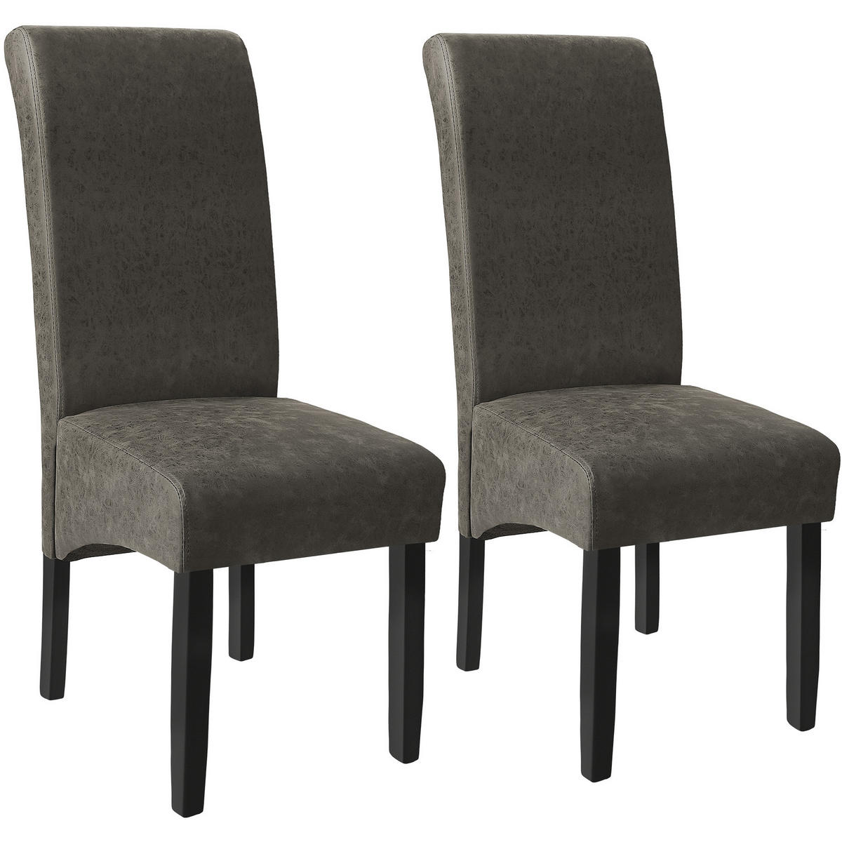 ESSZIMMERSTUHL 2er Set 44 x 63 x 106 cm grau marmoriert - Grau, Textil (44/106/45cm) - tectake