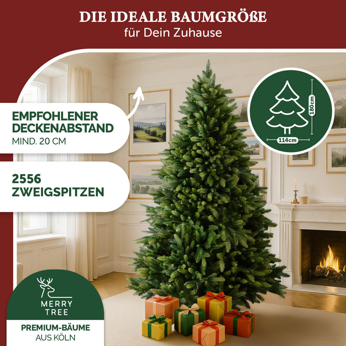 WEIHNACHTSBAUM mit PE-Spritzguss-Nadeln, 120 cm - Grün, Kunststoff (120cm) - Merry Tree