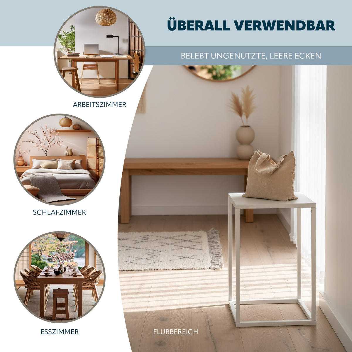 BLUMENHOCKER 4er-Set, weiß, Metall - Weiß, Metall (30/30/45cm) - bremermann