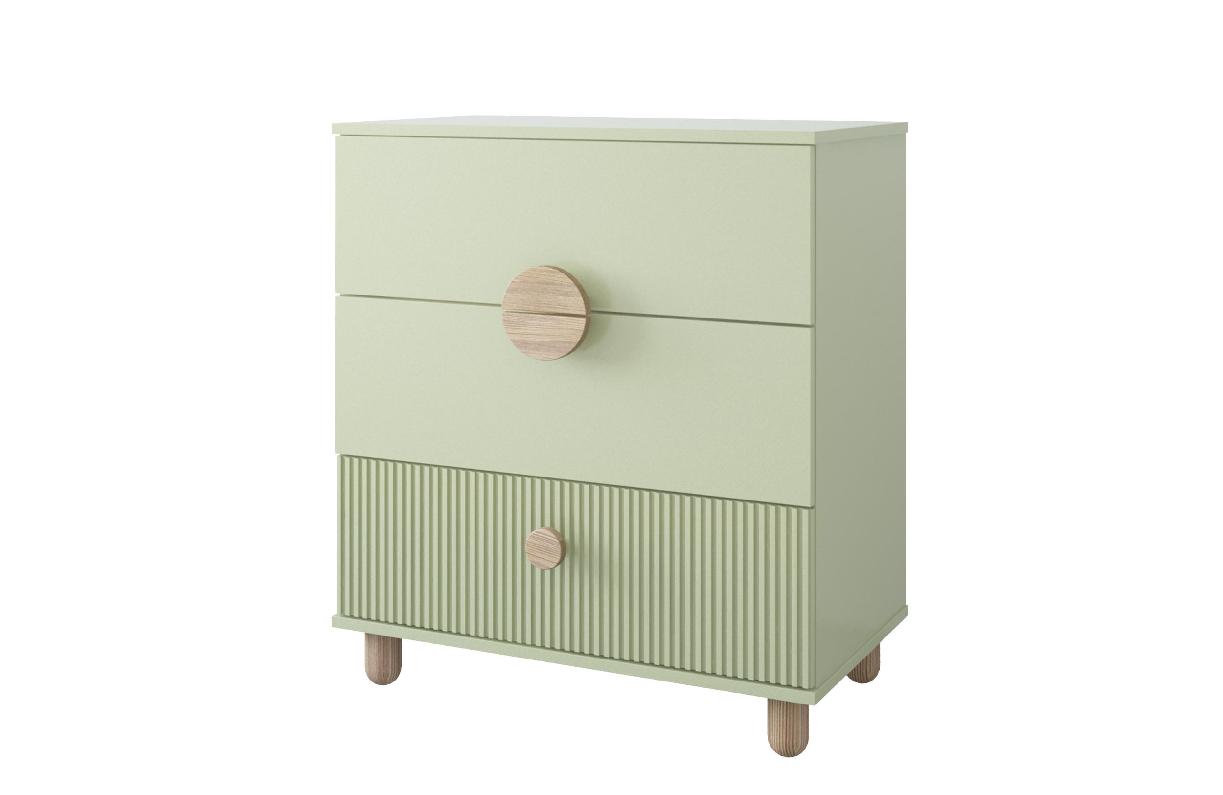 WICKELTISCHE Bebella - Mintgrün, Naturmaterialien (48/90/80cm) - kiki design