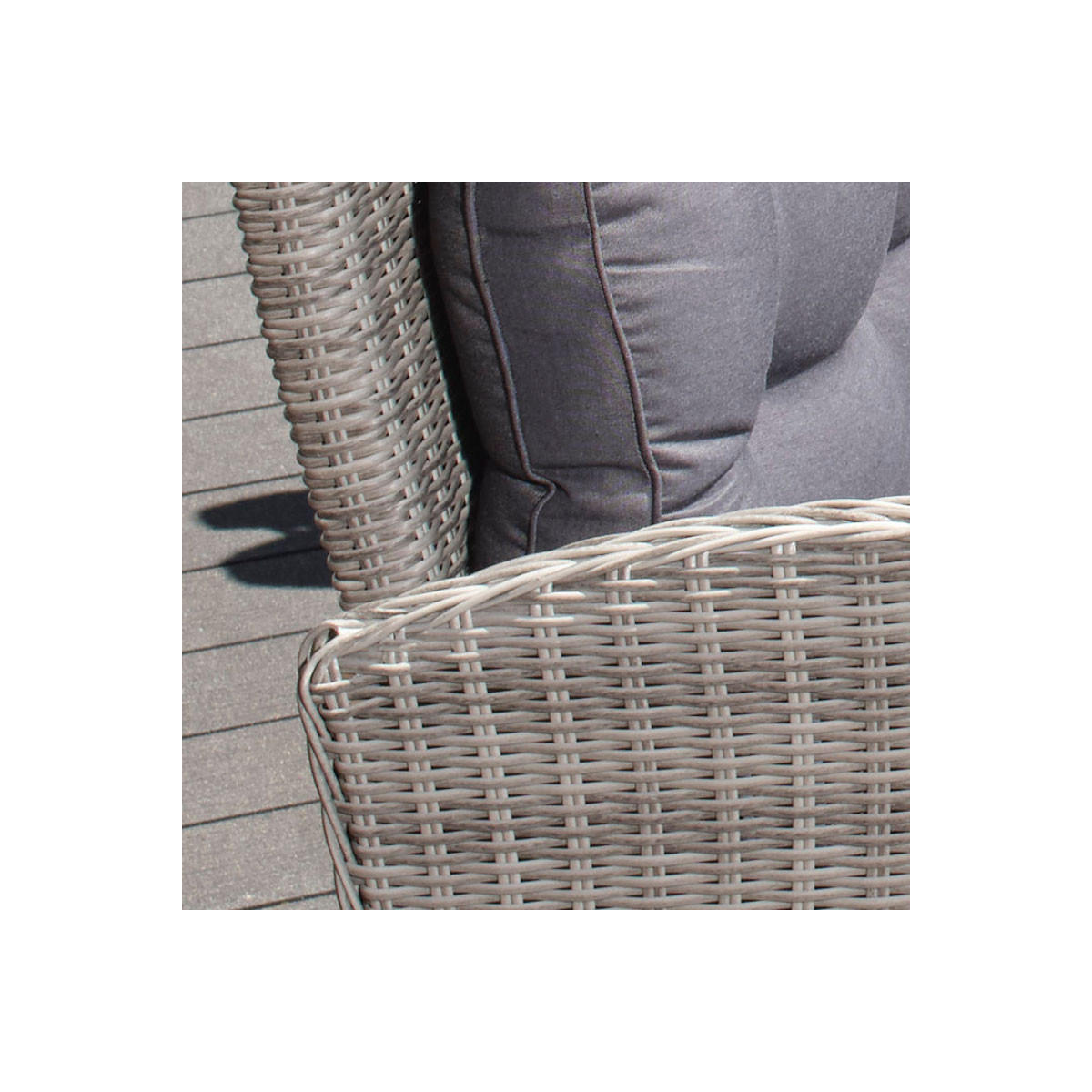 GARTEN-SITZGRUPPE Monte Carlo Grau Polyrattan für 4 Personen - Grau, Kunststoff - Green Spirit