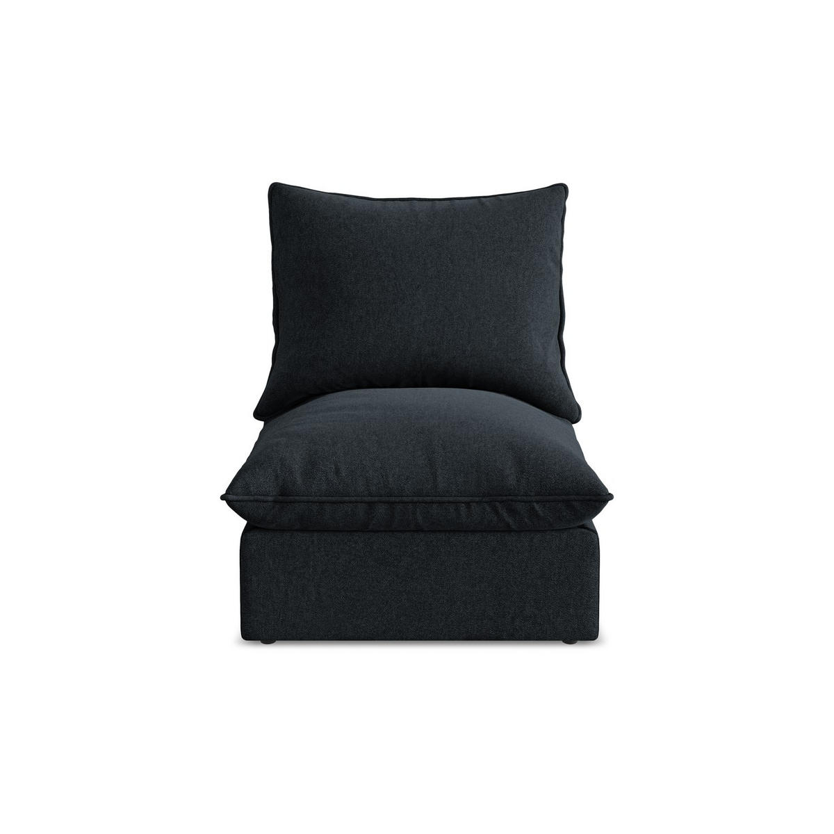SOFAELEMENT Samt Stoff Blau - Blau/Schwarz, Holzwerkstoff/Kunststoff (75/77/90cm) - LaMiaSofa