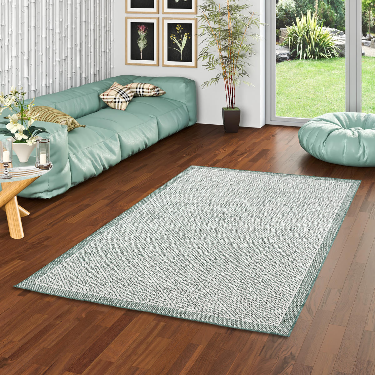 IN & OUTDOOR TEPPICH HAMPTON MELIERT - Grün, Textil (160/230cm) - Pergamon