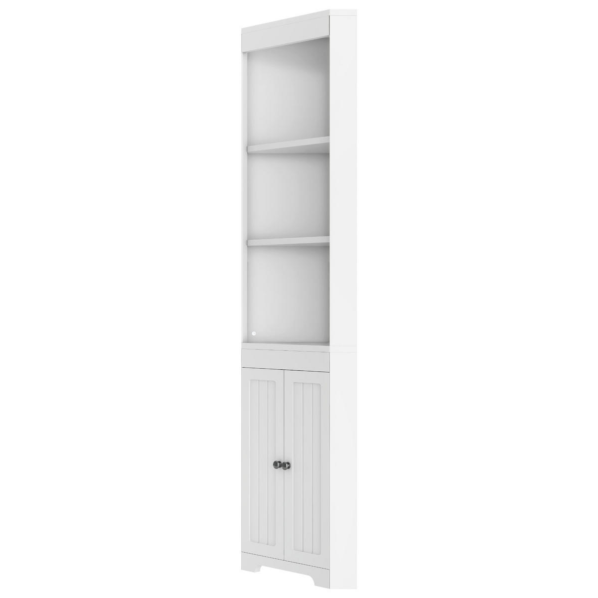 HOCHSCHRANK 49.5/35/170 cm Weiß mit 3 offene Ablagefächer - Weiß, Holz/Holzwerkstoff (35/170/49.5cm) - Oxeza
