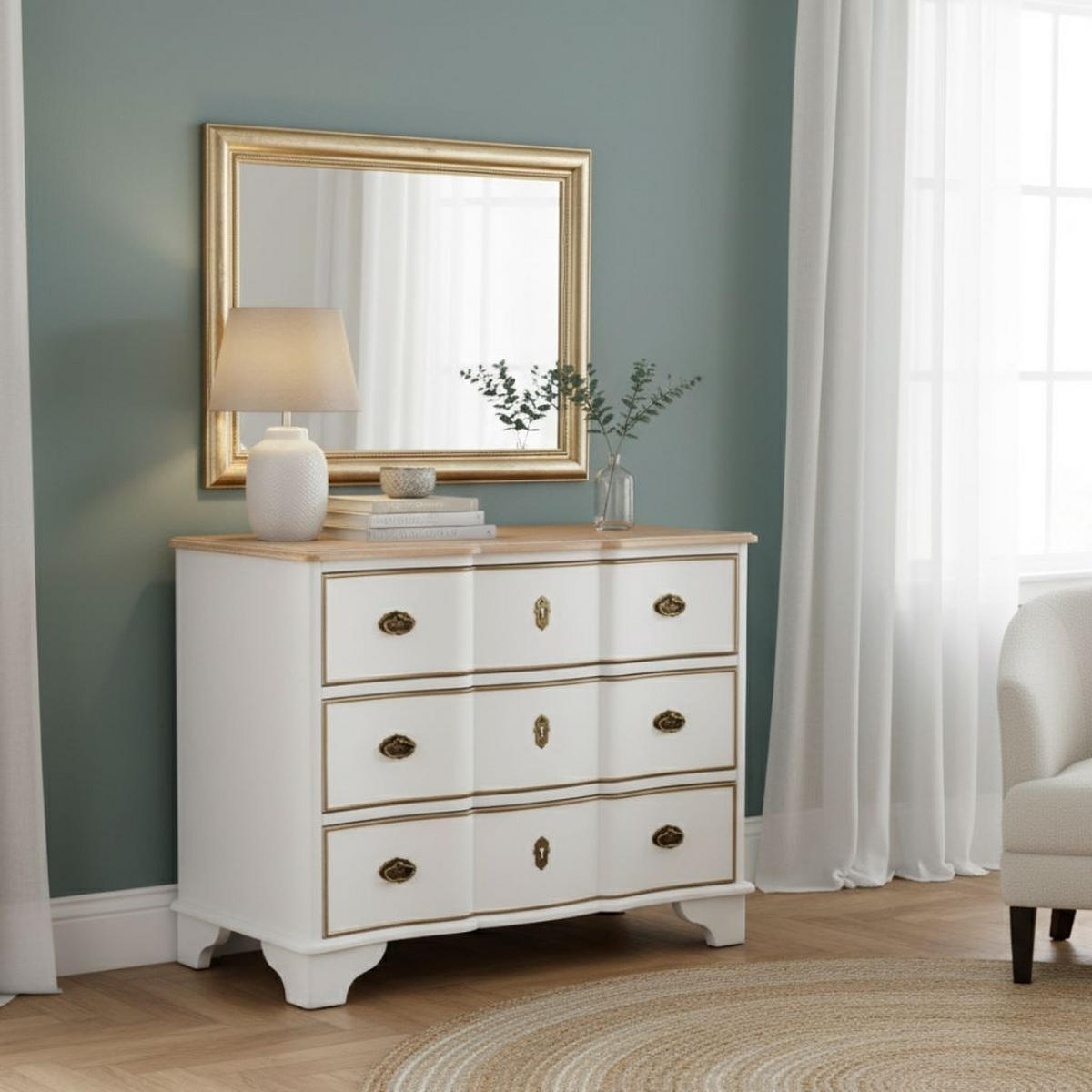 KOMMODE 100x50x80 cm - Weiß, Holz (100/80/50cm) - Wanderlust