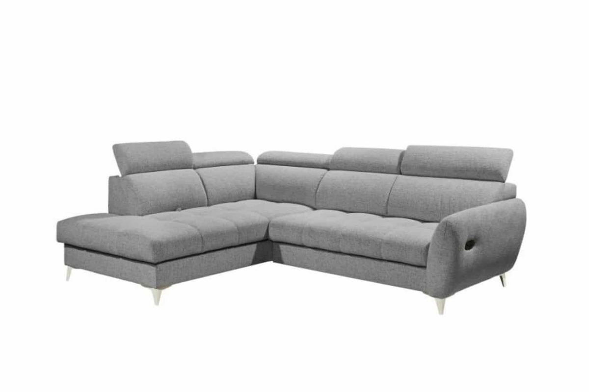 ECKSOFA mit elektrischer Sitztiefenverstellung und Bettkasten - Chromfarben/Kaschmir, Holz/Holzwerkstoff (282/216cm) - ed exciting design