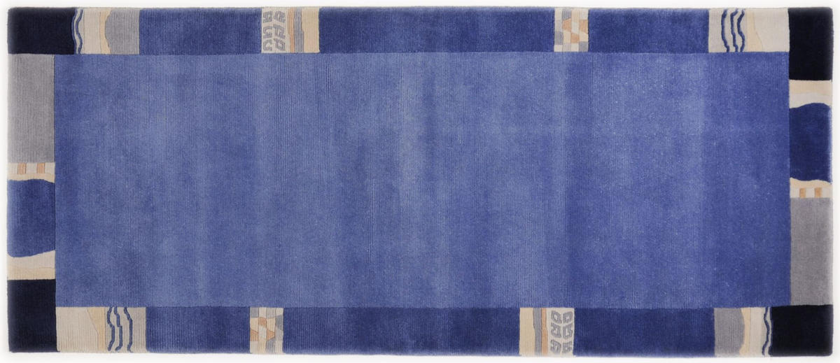 WOLLTEPPICH Avanti 80x300 cm - Blau, Textil (80/300cm) - THEKO