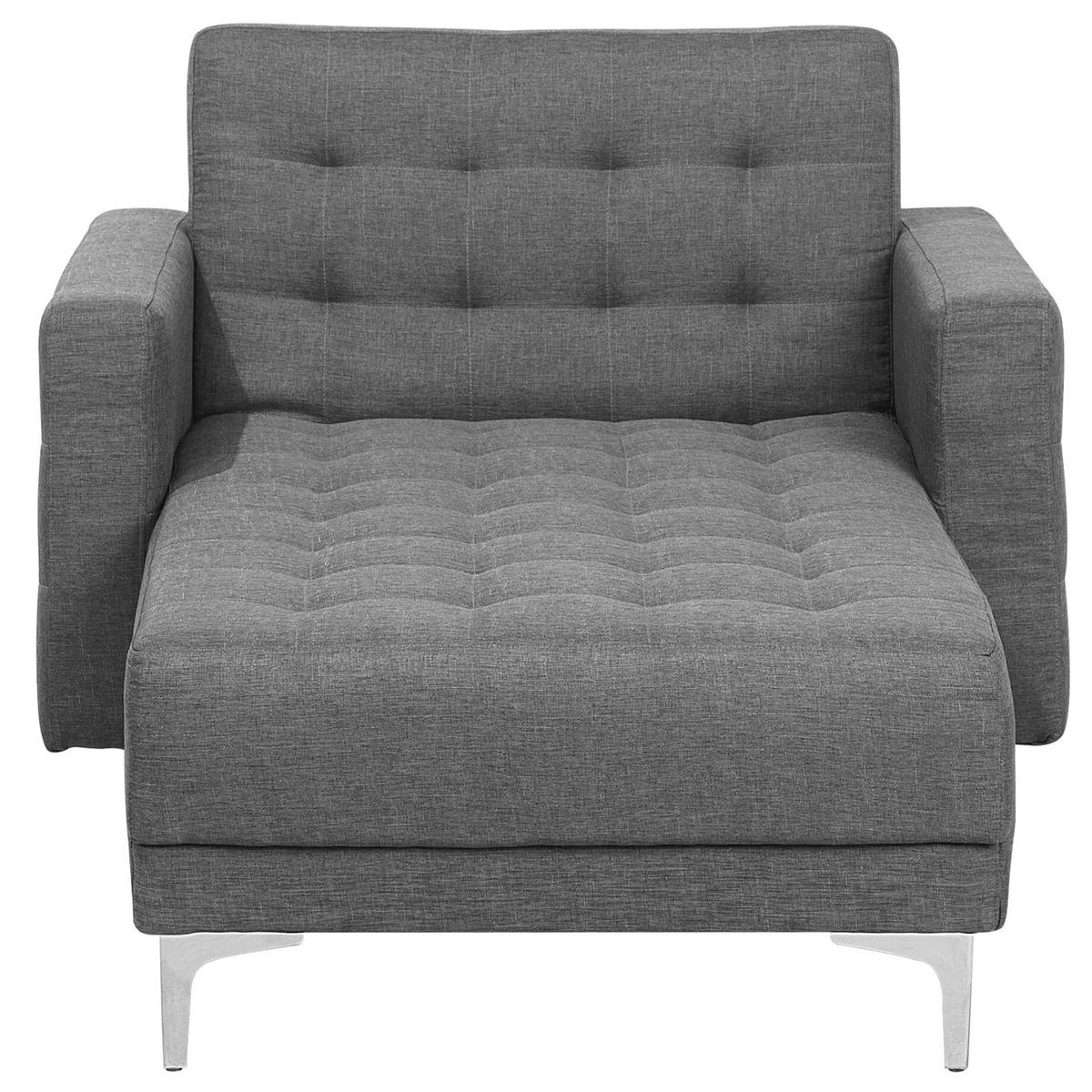 CHAISELONGUE Polsterbezug hellgrau/silber Aberdeen - Silberfarben/Grau, Textil (107/83/168cm) - Beliani