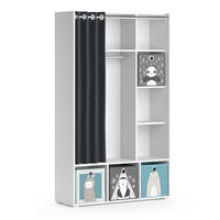 KINDERKLEIDERSCHRANK Luigi Weiß 105.8 x 178.1 cm Mit Faltboxen (grau) - Weiß/Grau, Holzwerkstoff (105.8/178.1/38cm) - Vicco